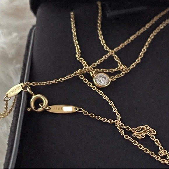 TIFFANY & CO PERETTI 18K Yellow Gold Diamonds By The Yard Necklace - 0.22 Carat - Picture 6 of 8